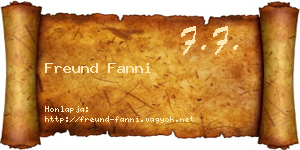 Freund Fanni névjegykártya
