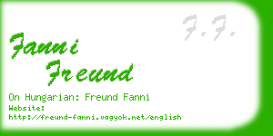 fanni freund business card